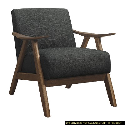 CENGHU Modern Accent Chair, Fabric Upholstered 1pc Arm Chair, Living Room Chair with Walnut Finish Wood, Cushion Back and Seat Furniture