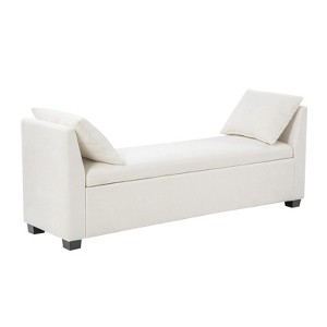 Amelia 59.8"W Modern Storage Bench With Sturdy Rubber Wood Legs | ARTFUL LIVING DESIGN - 1 of 4
