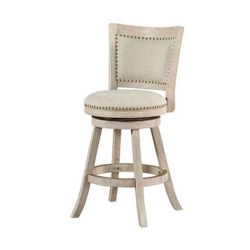 Curved Back Wooden Swivel Counter Stool, White Wooden Swivel Bar Stools With Backs