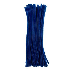 John Bead Fluffy Pipe Cleaners Chenille Stems for Art School Craft Supplies, 12in x 6mm Blue 100 Pieces - 1 of 3