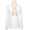 INSPIRE CHIC Women's Pleated Chiffon Contrast Color Trim Semi Sheer Stretchy Gauze Neck Scarves 1Pc - 2 of 4