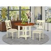 3 Piece Dinette Set - Round Table & 2 Chairs - Antique Style Dining Room Furniture - 2 of 4