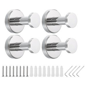 Unique Bargains Stainless Steel Round Wall Mounted with Tools Towel Hanger Holder - 1 of 3