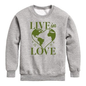 Boys' - Instant Message - Live In Love Graphic Long Sleeve Fleece Sweatshirt - 1 of 4