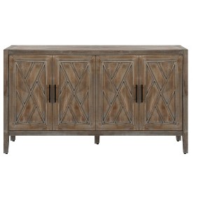 NicBex 59.8 Inch Modern Farmhouse 4-Door Storage Cabinet with Adjustable Shelves for Living Room,Kitchen,Hallway - 1 of 4