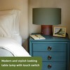 10.6" Touch Control Table Lamp with Walnut Wood Base and TC Cotton Shade, Retro Style Bedside Light for Bedroom & Living Room - 3 of 4