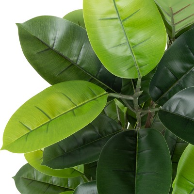 Lush Green 51" Artificial Rubber Plant in Durable Pot