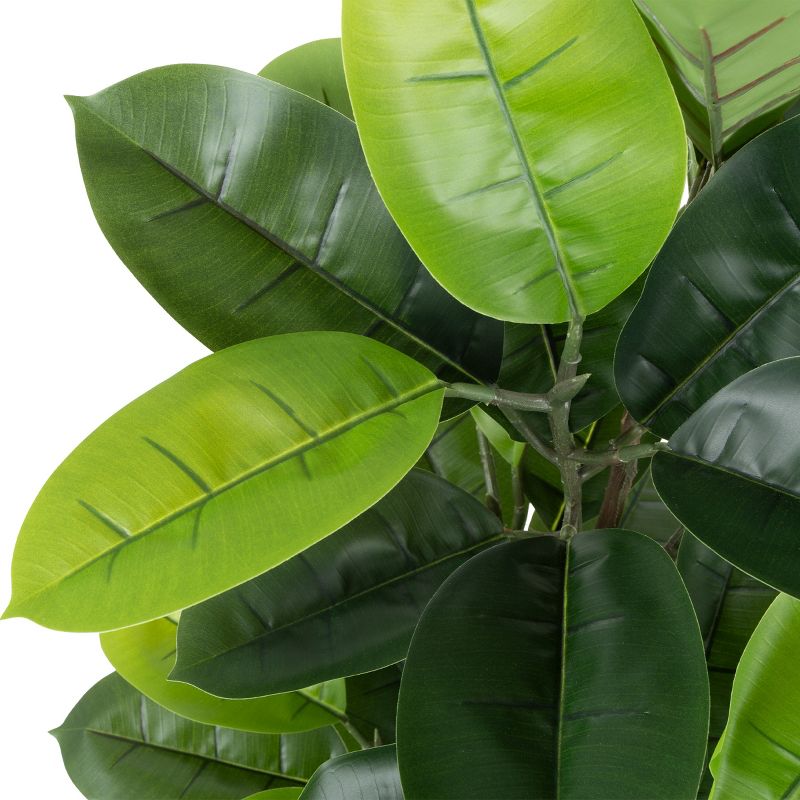 Pure Garden Artificial Rubber Plant 51-Inch Faux Tree with Natural-Feel Leaves, 5 of 9