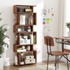 Tangkula 2PCS 6-Tier Bookshelf Geometric Bookcase w/ 2 Anti-Tipping Kits Wooden Display Shelf - 4 of 4