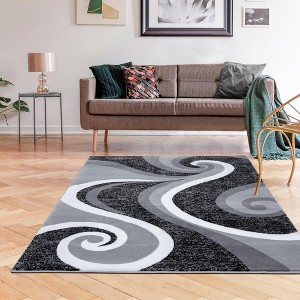 Luxe Weavers Contemporary Abstract Geometric Swirl Indoor Area Rug - 1 of 4