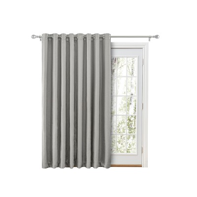 Gray Extended Polyester Room-Darkening Grommet Panel