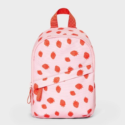 Girls' 11 Mini Backpack With Strawberries And Diagonal Zipper - Cat &  Jack™ Pink : Target