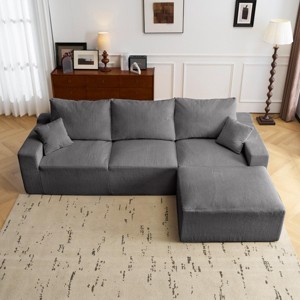 Modern Corduroy 3-Seater Sofa with Removable Cushions for Living Room Comfort -3irtyhousy - 1 of 4