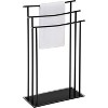 Kings Brand Furniture - 3 Tier Modern Freestanding Towel Rack Stand- Black Metal with Tempered Glass - 3 of 4
