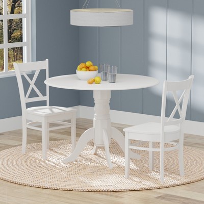 Glenwillow Home 3-pc - 48" Wood Dining Table + Cross Back Dining Chairs ...