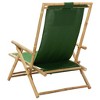 vidaXL Modern Relaxing Chair with Adjustable Backrest and Pillow, Crafted from Green Bamboo and Fabric - 3 of 4