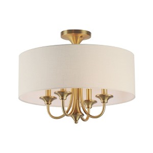 Maxim Lighting Bongo 4 - Light Semi-Flush Mount in  Natural Aged Brass - 1 of 2