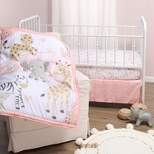 The Peanutshell Wildest Dreams Crib Bedding Set, 3pc to 12 Pc, Pink Animals for Girls