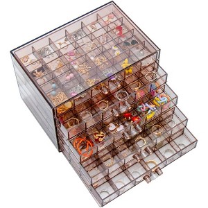 Acrylic Jewelry Storage Box Stand with 120 Small Compartments - 1 of 4