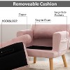 Bestier Accent Chairs with Ottoman, Velvet Fabric Armchair for Bedroom Living Room, Comfy Lounge Chair with Adjustable Backrest and Side Pocket - 3 of 4