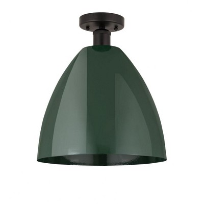 Plymouth Dome - 1 Light Semi-Flush Mount In Industrial Style-14.75 Inches Tall and 12 Inches Wide