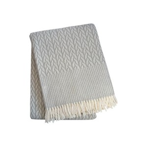 HomeRoots 55" X 70" Gray Cotton Blend Woven Plush Throw Blanket with Fringe - 1 of 4