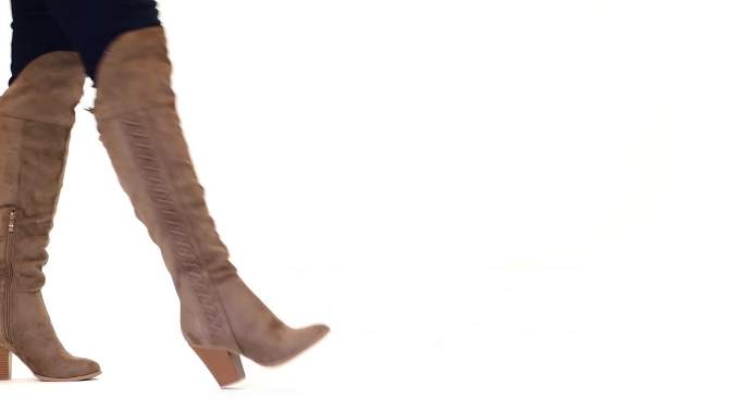 Journee Collection Womens Spritz-s Stacked Heel Over The Knee Boots, 2 of 11, play video