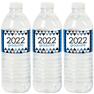 Big Dot of Happiness Blue Grad - Best is Yet to Come - 2022 Royal Blue Graduation Party Water Bottle Sticker Labels - Set of 20