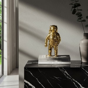 Sagebrook Home 11" Ceramic Astronaut Sculpture Contemporary Modern Metallic Statuette Table Decor - 1 of 4