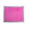 Bacati - Solid Fuchsia with Solid Border Blanket (Fuchisa/Grey Border) - 2 of 4
