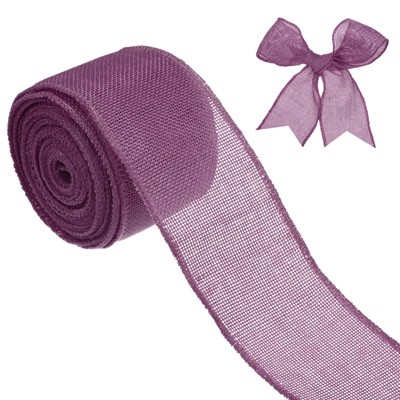 Unique Bargains Burlap Wired Edge Durable Thick Fabric Ribbons for DIY Crafts 1 Pc
