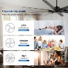 Wanze of Ocean 75 in. Modern Indoor&Outdoor Downrod Mount Black Blades 6-Speed Ceiling Fan with Remote and 3-Size Downrods - 2 of 4