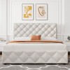 Coolmee Full/Queen/King Bed Frame with 4 Storage Drawers and Adjustable Headboard, Linen Upholstered Platform Beds, Diamond Stitched Button Tufted - 3 of 4