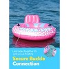 Joyfy Pool Float Adults, River Pool Tube Raft with Cup Holders, Heavy Duty Inflatable Swimming Ring with Backrest for Water Fun (Pink) - 3 of 4