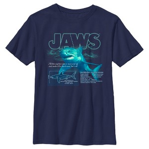 Boy's Jaws Shark Blueprint T-Shirt - 1 of 4