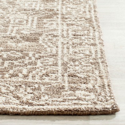 Kenya Hand-Knotted Wool Area Rug in Brown and Beige - 8' x 10'