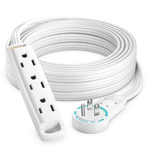 360 Degree Rotating Flat Extension Cord, 3-Outlet 1-Sided, 16 AWG - 1 of 4