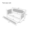 Full/Twin Size Daybed, Rattan Wood Bed Frame with Drawers/ Trundle Bed for Bedroom, Antique Walnut -ModernLuxe - 4 of 4