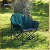 Arrowhead Outdoor Oversized Heavy-Duty Club Folding Camping Chair w/External Pocket, Cup Holder, Portable, Padded, Moon, Round, Bag (Forest Green) - 4 of 4