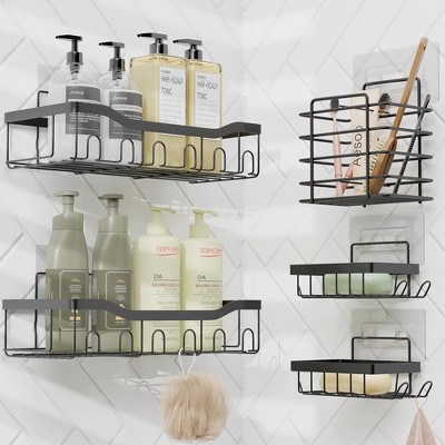 Hearth & Harbor Shower Caddy Adhesive Shower Organizer, Large Capacity Stainless Steel Shower Caddies