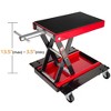 Motorcycle Scissor Jack Lift, Portable Bike Rack with Dolly and Hand Crank, 1100 LBS Capacity, Bikes Garage Repair Hoist Stand for Motorcycles red - 2 of 4