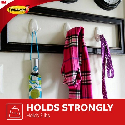 White Plastic Adhesive Double Hook