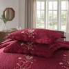 Marcielo 3 Pcs Floral Embroidery Bedspread Quilt Set - 4 of 4