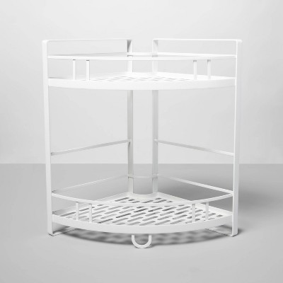 Punched Metal 2-Tier Corner Shelf - Made By Design™