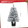 Pre-Lit Artificial Mini Christmas Tree, 2ft Snow Flocked Artificial Pine Xmas Tree - 4 of 4