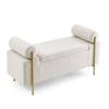 NicBex Storage Ottoman Bench Upholstered Velvet Storage Bench with Cylindrical Arms and Iron Legs for Footrest, Living Room - 3 of 4