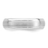 Black Bow Jewelry 6mm Rhodium Plated Sterling Silver Brushed Domed Grooved Beveled Band - 3 of 4