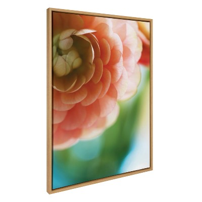 Kate & Laurel All Things Decor 28"x38" Sylvie Light Side Framed Canvas: Tranquil Botanical Art, Modern Decor Style