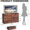 Dresser for Bedroom TV Stand for 55'' TV Wide Storage Drawer Unit with 8 Fabric Bins Double Dresser for Bedroom Office Dorm Closet Entryway Wood Top - 4 of 4