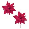 Melrose Glittered Poinsettia Stem (Set of 2) - 2 of 3